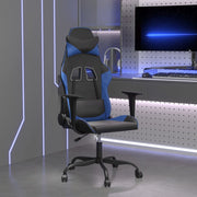 Gamestoel kunstleer zwart blauw 66x56x120 cm