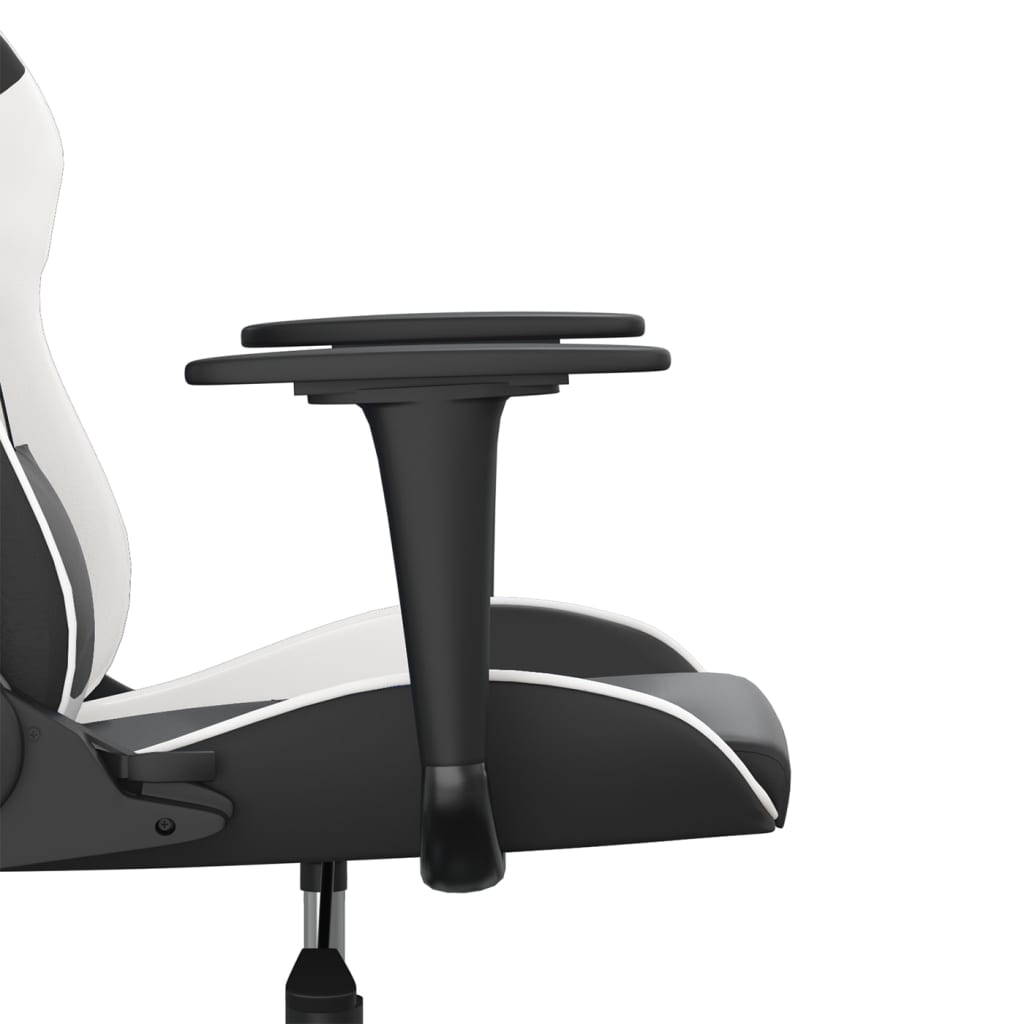 Gamestoel kunstleer zwart en wit Zwart en wit Zonder voetensteun