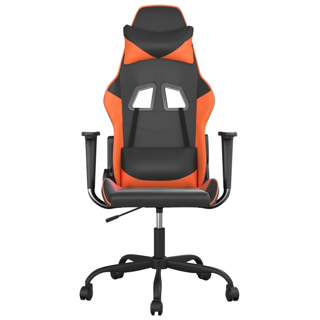 Gamestoel kunstleer zwart en oranje Zwart en oranje Zonder voetensteun