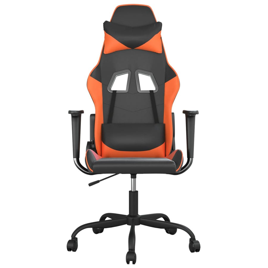 Gamestoel kunstleer zwart en oranje Zwart en oranje Zonder voetensteun