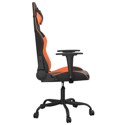 Gamestoel kunstleer zwart en oranje Zwart en oranje Zonder voetensteun