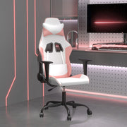 Gamestoel kunstleer wit roze 66x56x120.5 cm