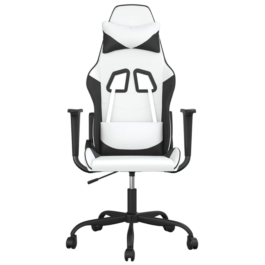 Gamestoel kunstleer wit en zwart Wit en zwart Zonder voetensteun