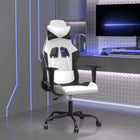 Gamestoel kunstleer wit zwart 66x56x120.5-131 cm