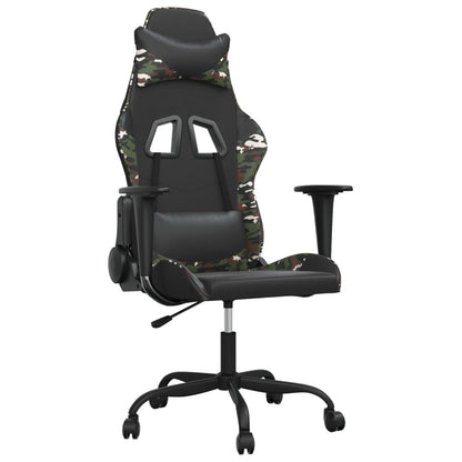 Gamestoel kunstleer zwart en camouflage Zwart en camouflage Zonder voetensteun