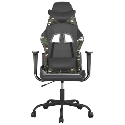 Gamestoel kunstleer zwart en camouflage Zwart en camouflage Zonder voetensteun