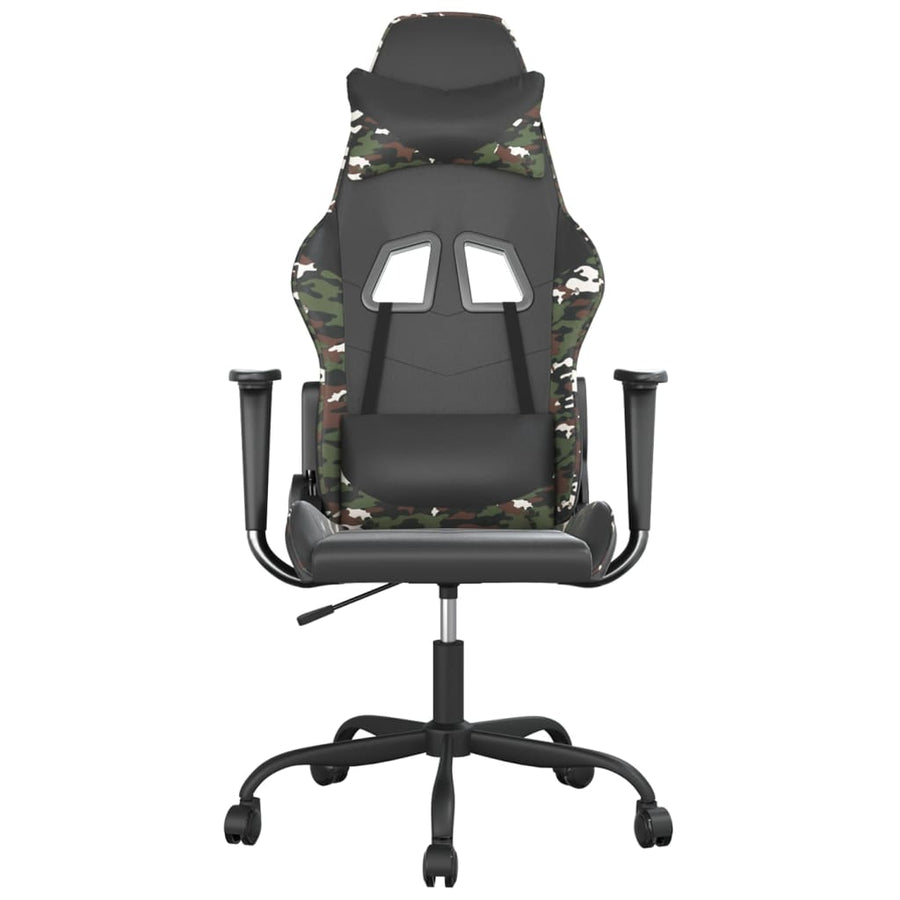 Gamestoel kunstleer zwart en camouflage Zwart en camouflage Zonder voetensteun