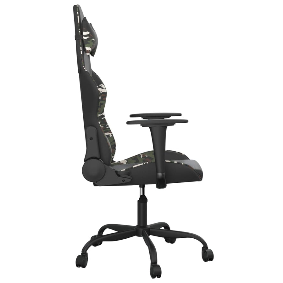 Gamestoel kunstleer zwart en camouflage Zwart en camouflage Zonder voetensteun