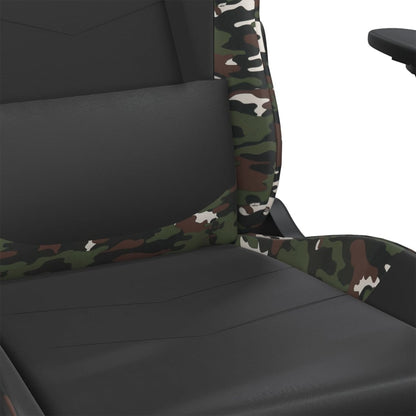 Gamestoel kunstleer zwart en camouflage Zwart en camouflage Zonder voetensteun