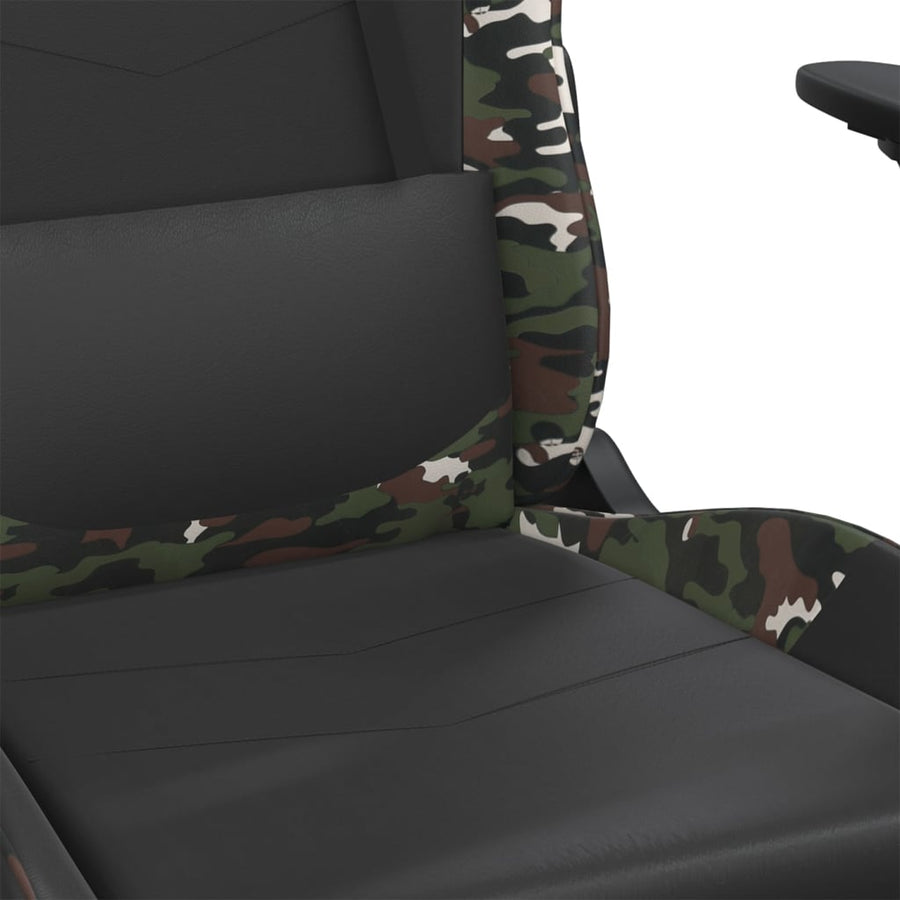 Gamestoel kunstleer zwart en camouflage Zwart en camouflage Zonder voetensteun