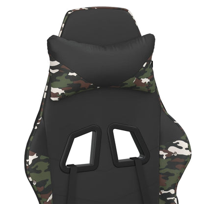 Gamestoel kunstleer zwart en camouflage Zwart en camouflage Zonder voetensteun