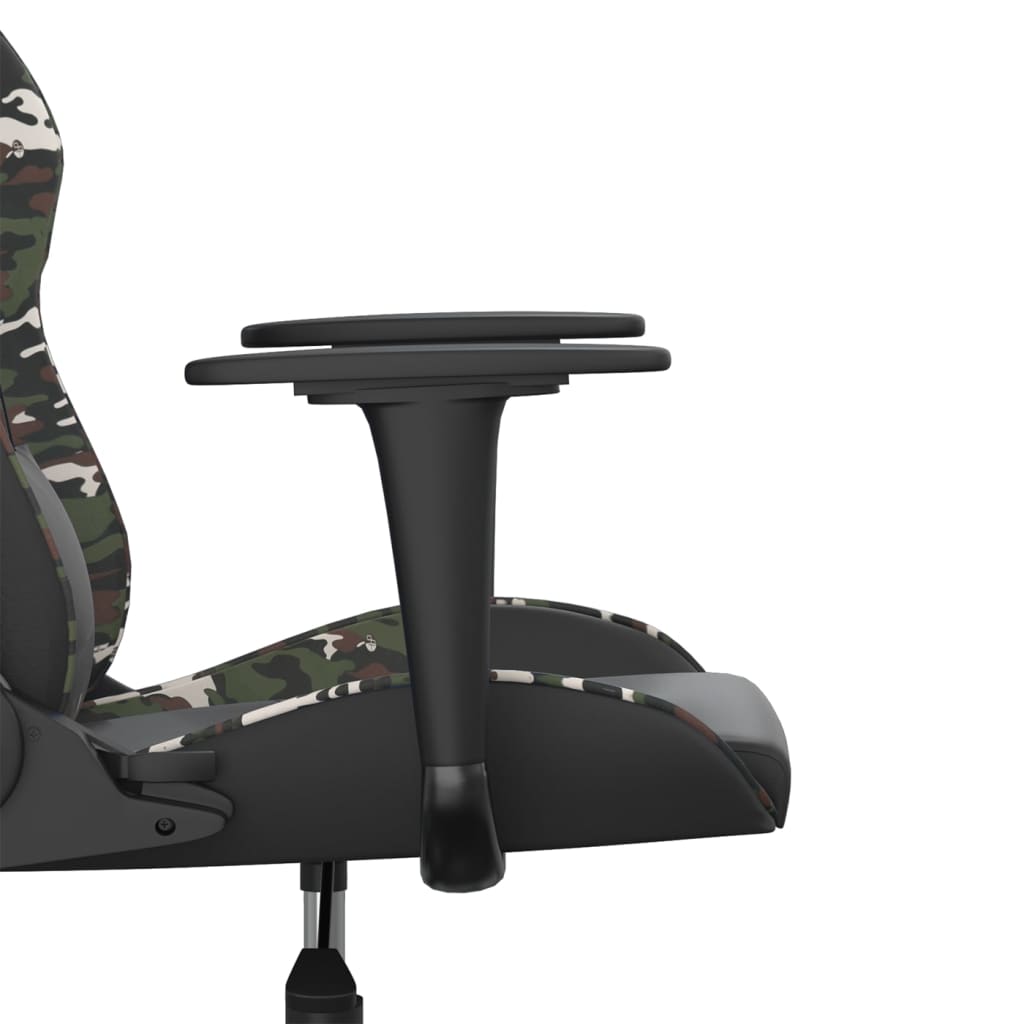 Gamestoel kunstleer zwart en camouflage Zwart en camouflage Zonder voetensteun