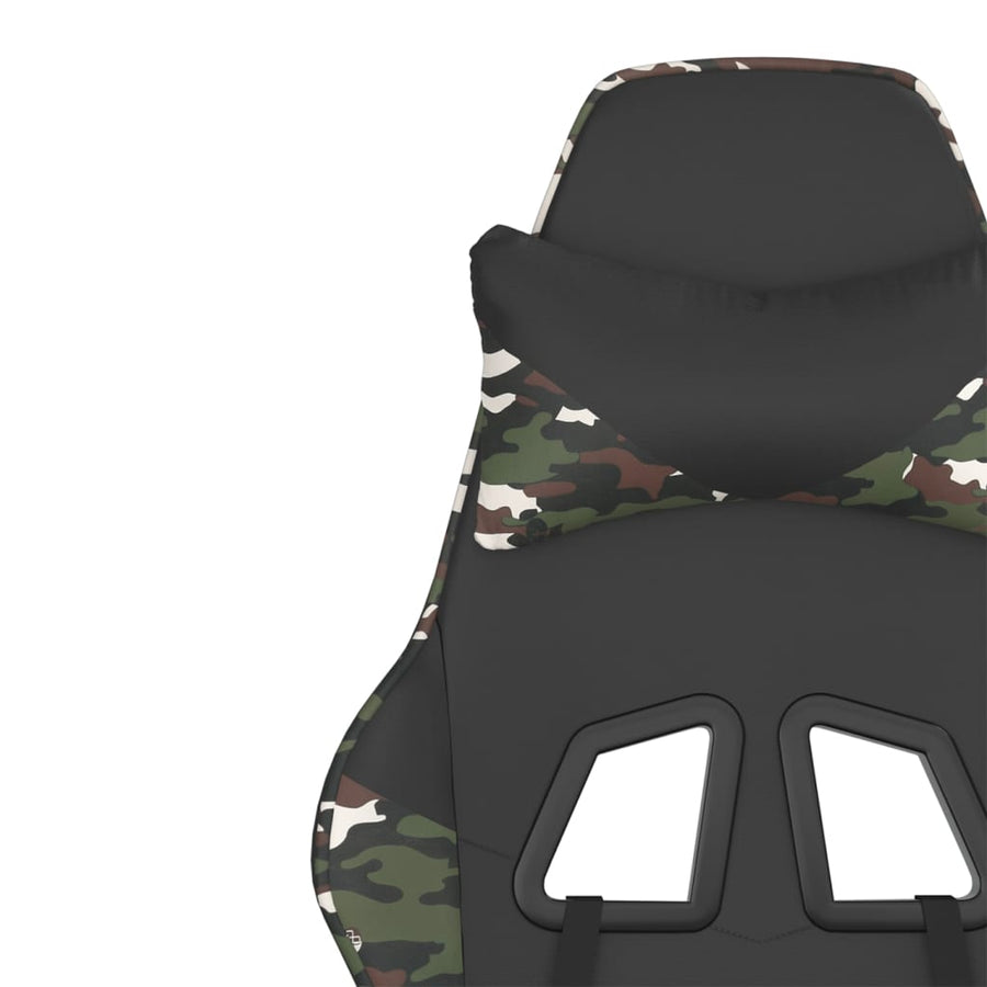 Gamestoel kunstleer zwart en camouflage Zwart en camouflage Zonder voetensteun