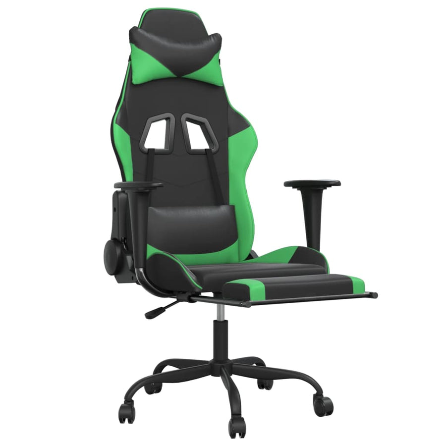 Gamestoel Kunstleer Zwart en groen