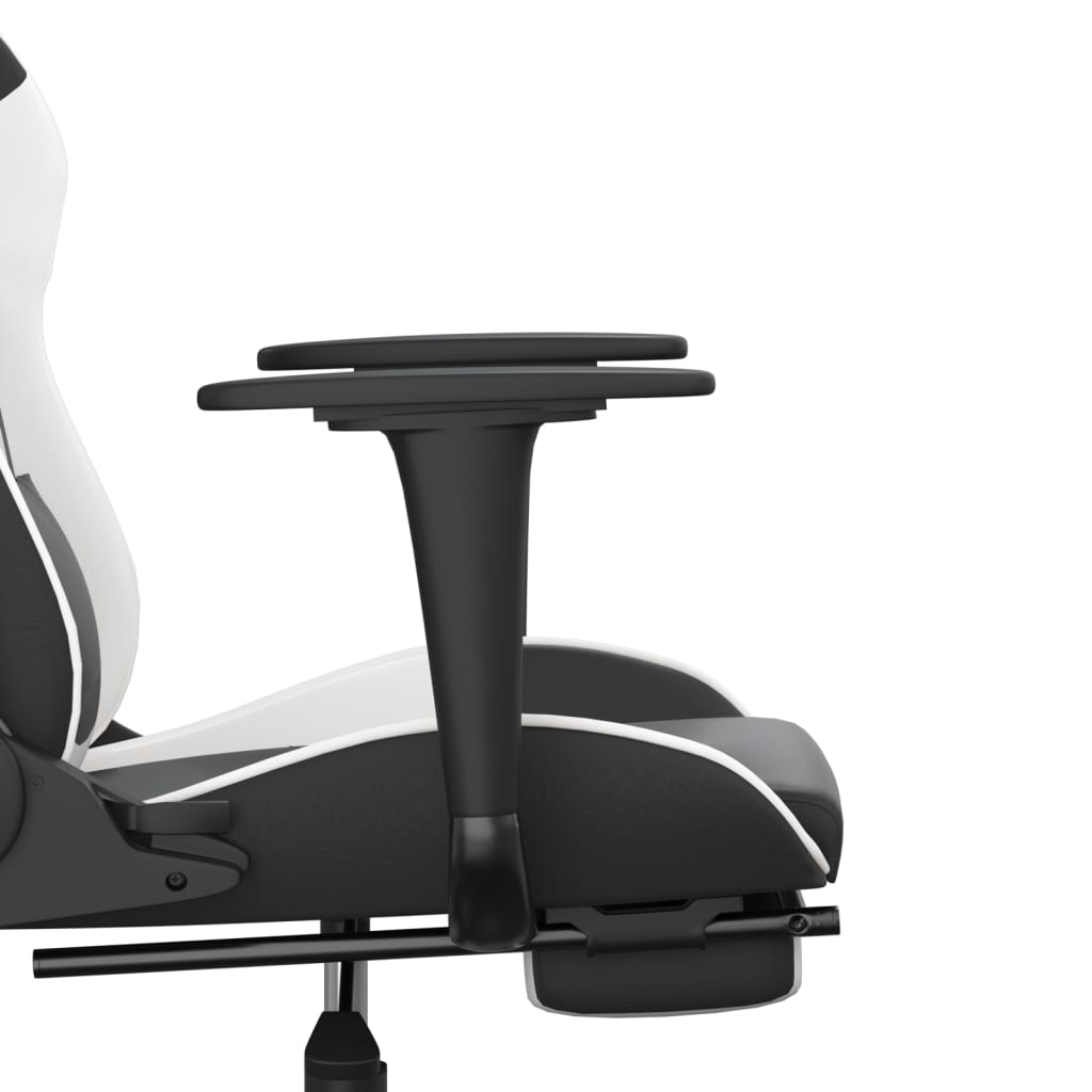 Gamestoel Kunstleer Zwart en wit