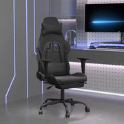 Gaming chair with footrest faux leather black