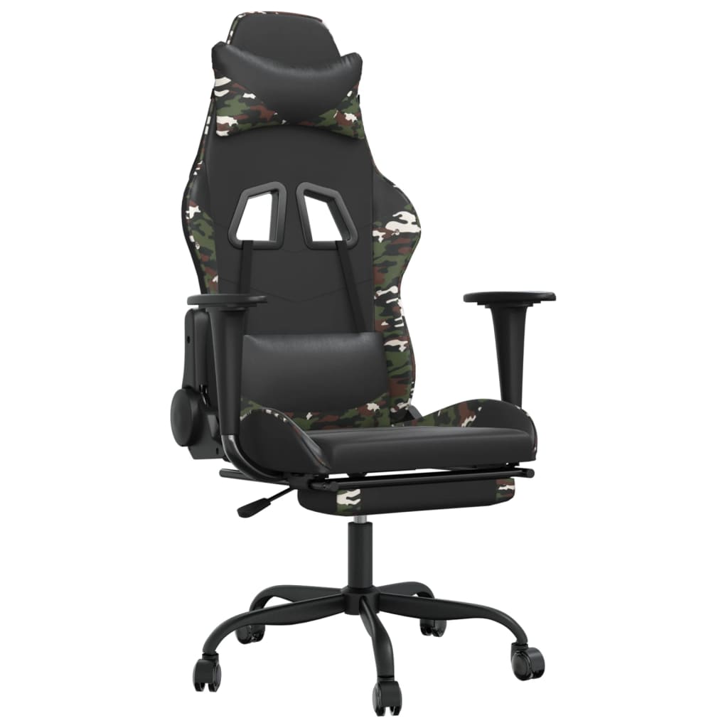 Gamestoel Kunstleer Zwart en camouflage
