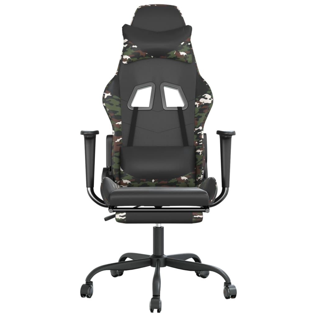 Gamestoel Kunstleer Zwart en camouflage