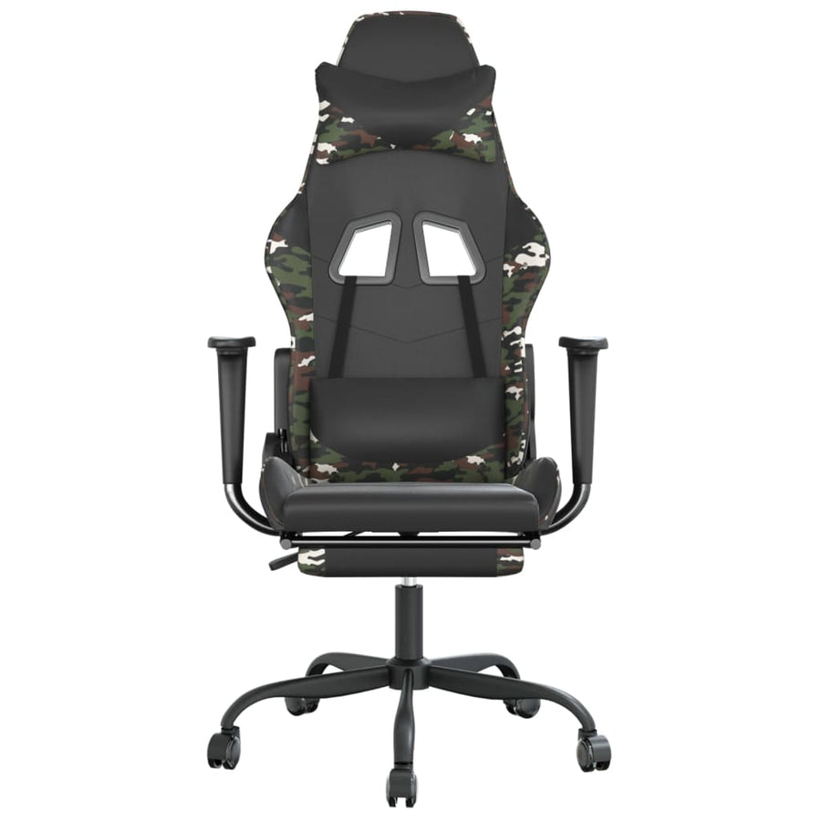 Gamestoel Kunstleer Zwart en camouflage