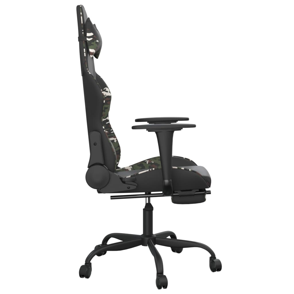 Gamestoel Kunstleer Zwart en camouflage