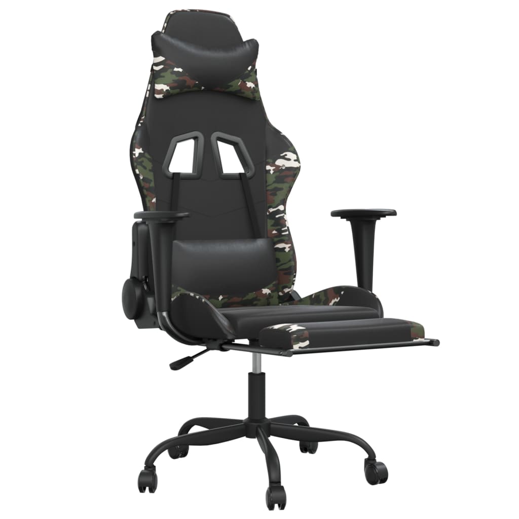 Gamestoel Kunstleer Zwart en camouflage
