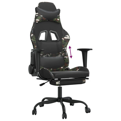 Gamestoel Kunstleer Zwart en camouflage