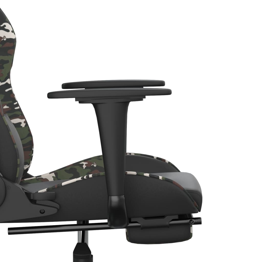 Gamestoel Kunstleer Zwart en camouflage