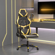 Gamestoel kunstleer zwart goud 67x64x116-127 cm