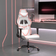 Gamestoel kunstleer wit roze 67x64x116-127 cm