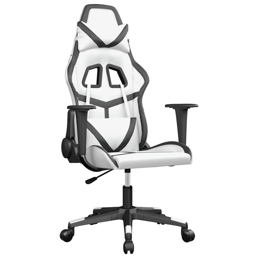 Gamestoel Kunstleer Wit en zwart Zonder voetensteun