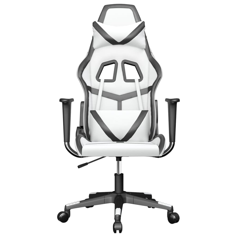 Gamestoel Kunstleer Wit en zwart Zonder voetensteun
