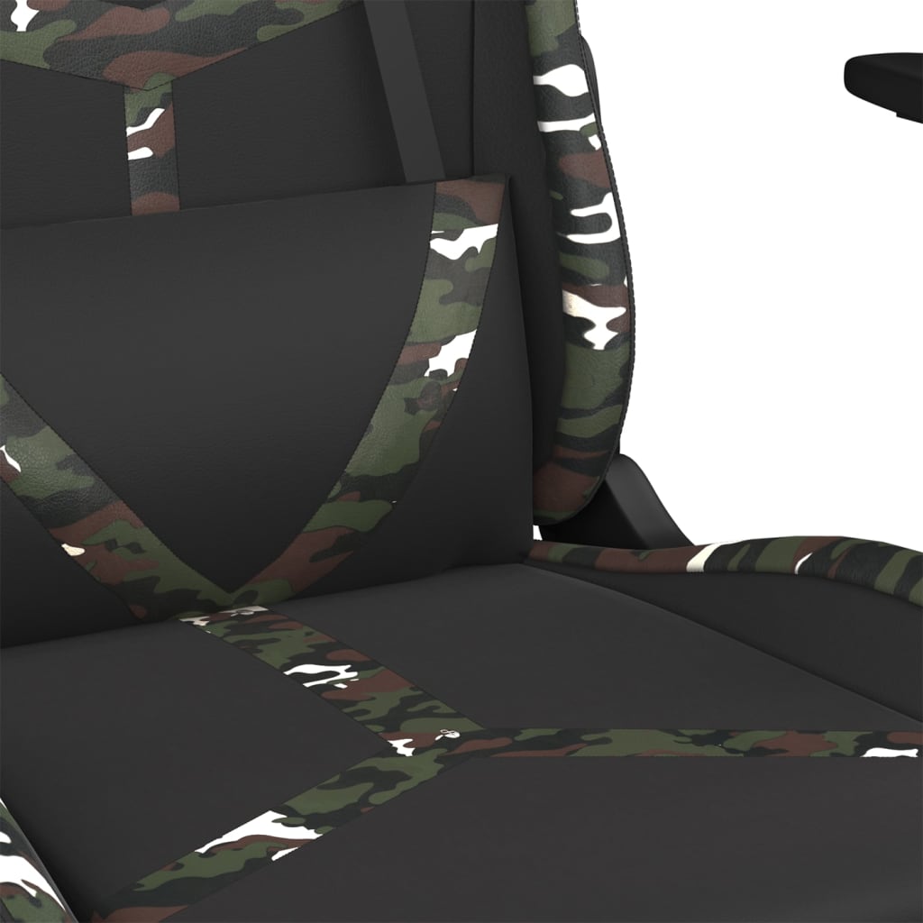 Gamestoel Kunstleer Zwart en camouflage Zonder voetensteun