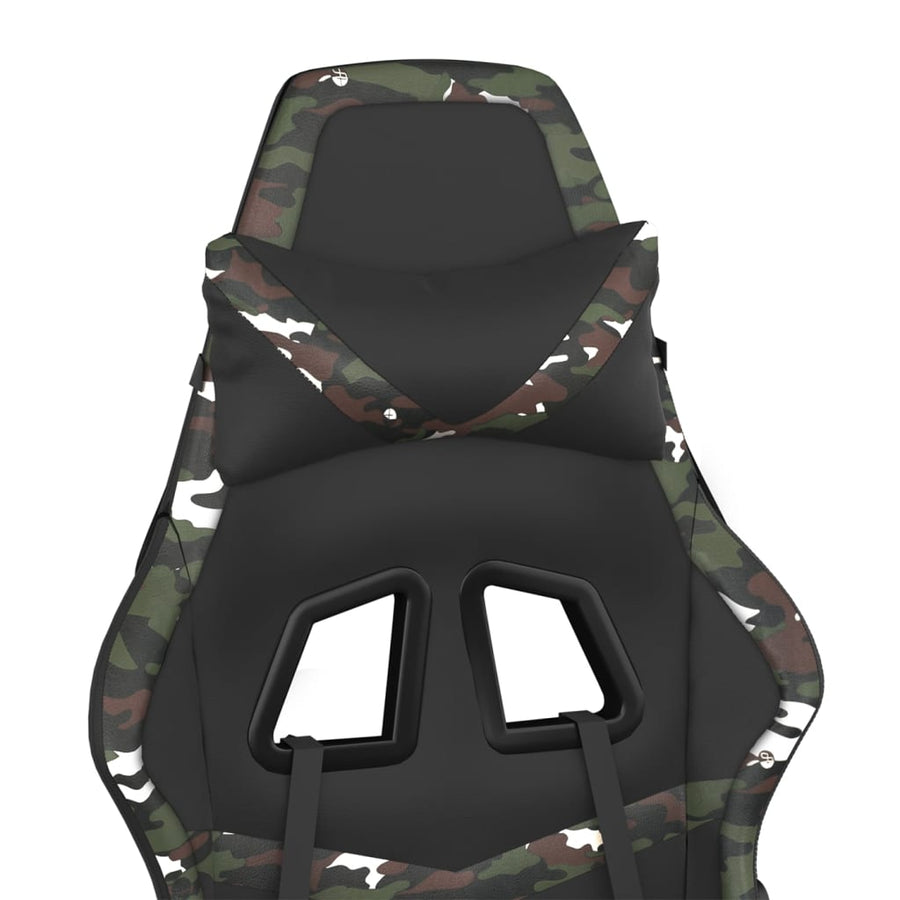 Gamestoel Kunstleer Zwart en camouflage Zonder voetensteun