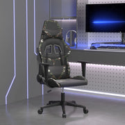 Gamestoel kunstleer zwart camouflage 67x64x116-127 cm