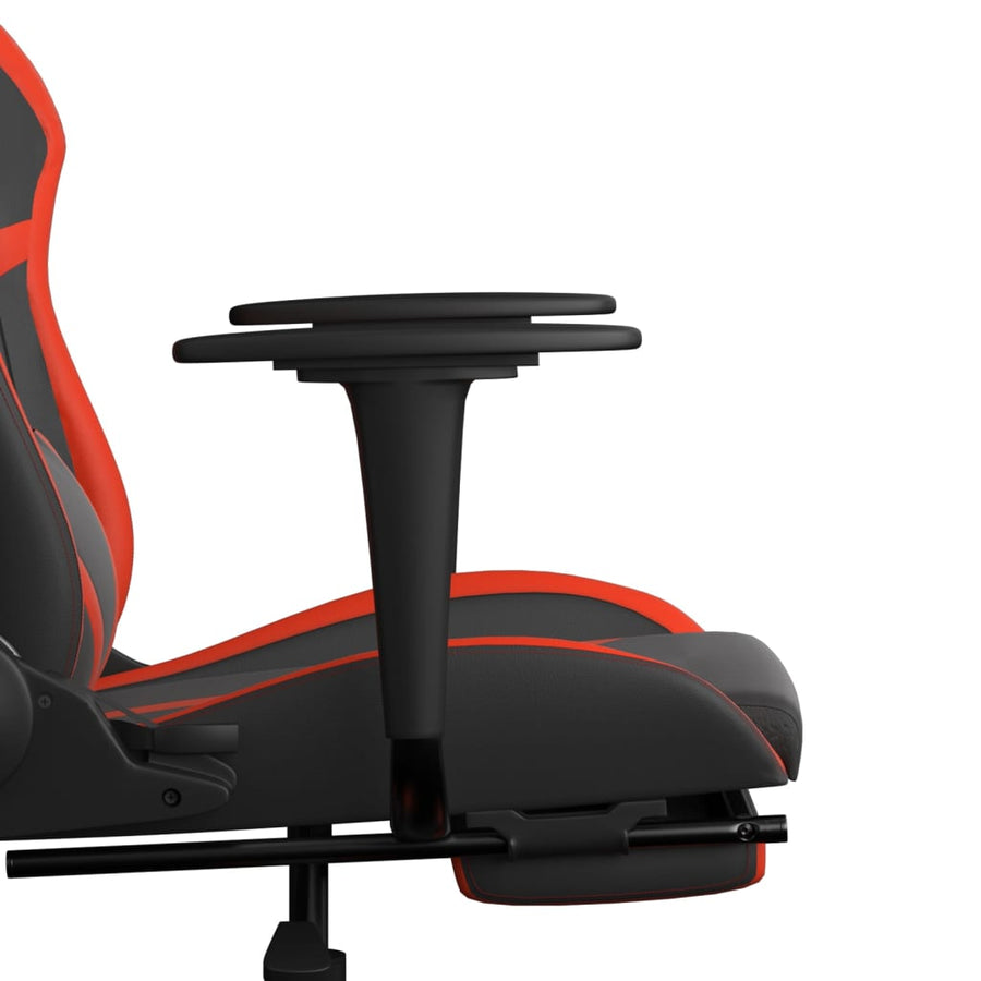 Gamestoel met voetensteun kunstleer zwart en rood Zwart en rood Met voetensteun