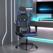 Gamestoel kunstleer zwart blauw 67x58x118-128 cm