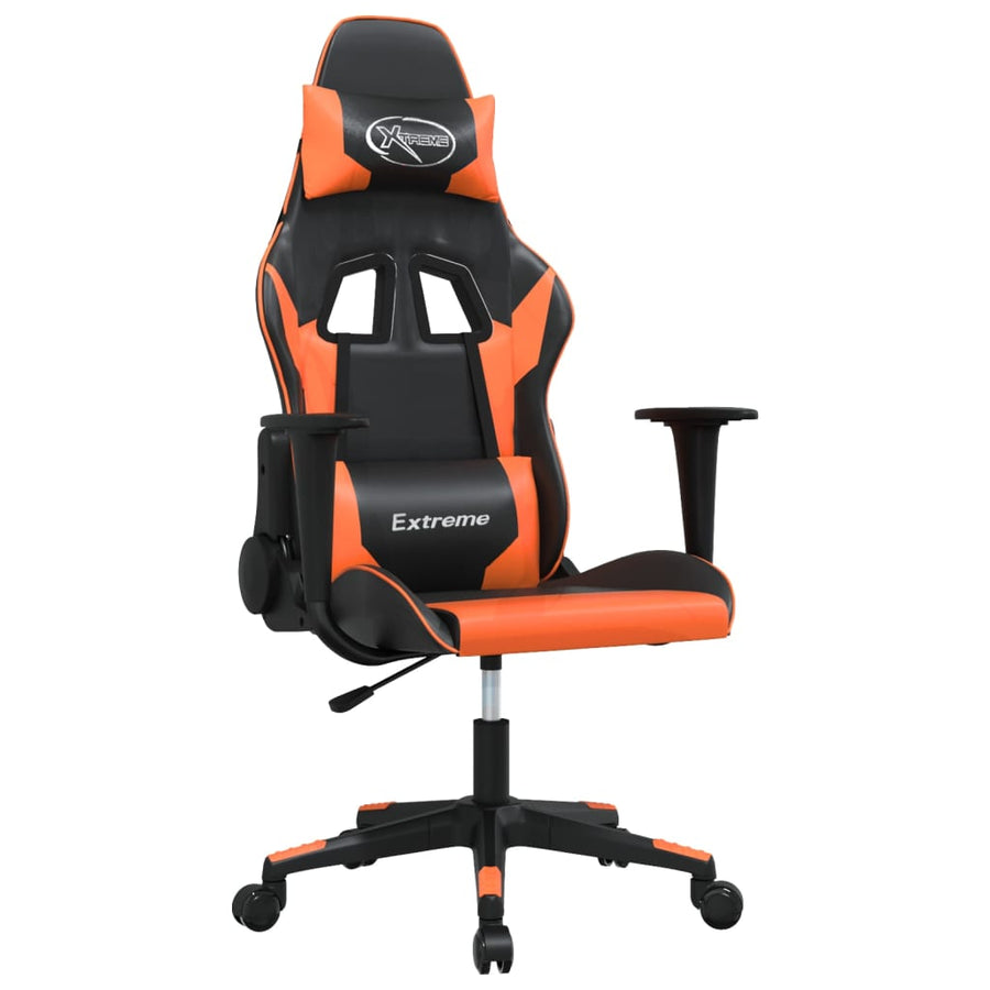 Gamestoel Kunstleer Zwart en oranje Zonder voetensteun