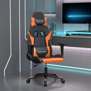 Gamestoel kunstleer zwart oranje 67x58x118-128 cm