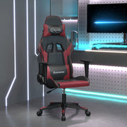 Gamestoel kunstleer zwart wijnrood