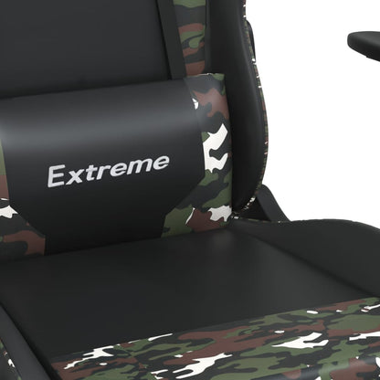 Gamestoel Kunstleer Zwart en camouflage Zonder voetensteun