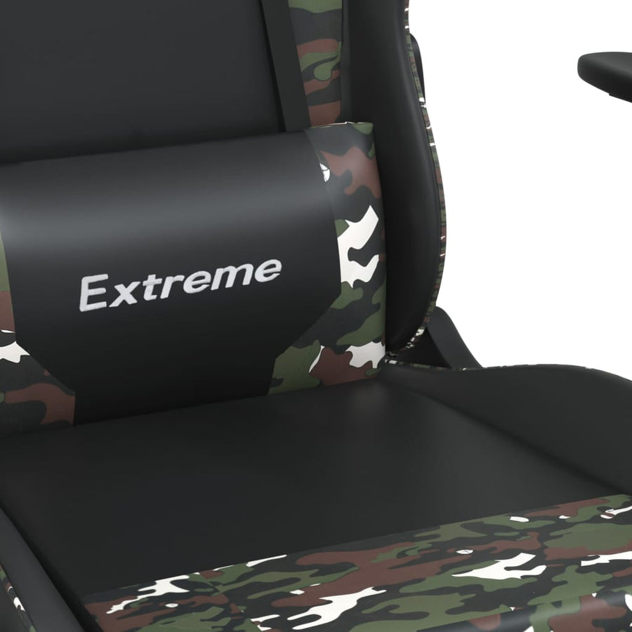 Gamestoel Kunstleer Zwart en camouflage Zonder voetensteun