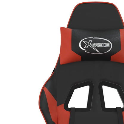 Gamestoel met voetensteun kunstleer zwart en rood Zwart en rood Met voetensteun