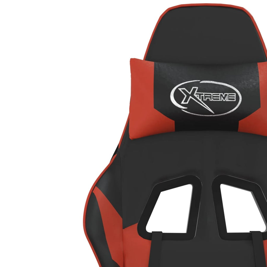 Gamestoel met voetensteun kunstleer zwart en rood Zwart en rood Met voetensteun