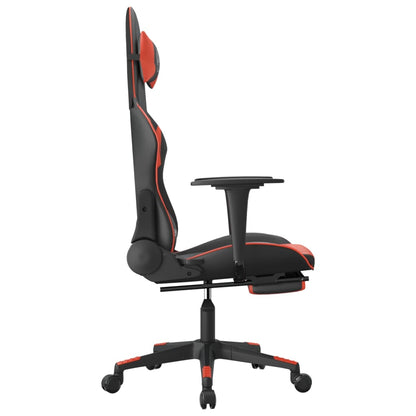 Gamestoel met voetensteun kunstleer zwart en rood Zwart en rood Met voetensteun