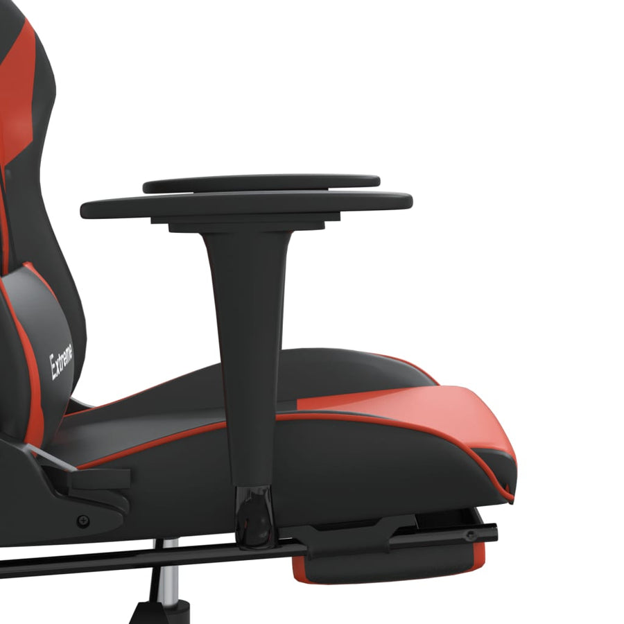 Gamestoel met voetensteun kunstleer zwart en rood Zwart en rood Met voetensteun