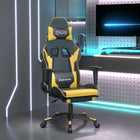 Gamestoel kunstleer zwart goud met voetensteun 67x58x118-128 cm