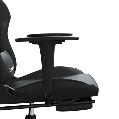 Gamestoel Kunstleer Zwart Met voetensteun
