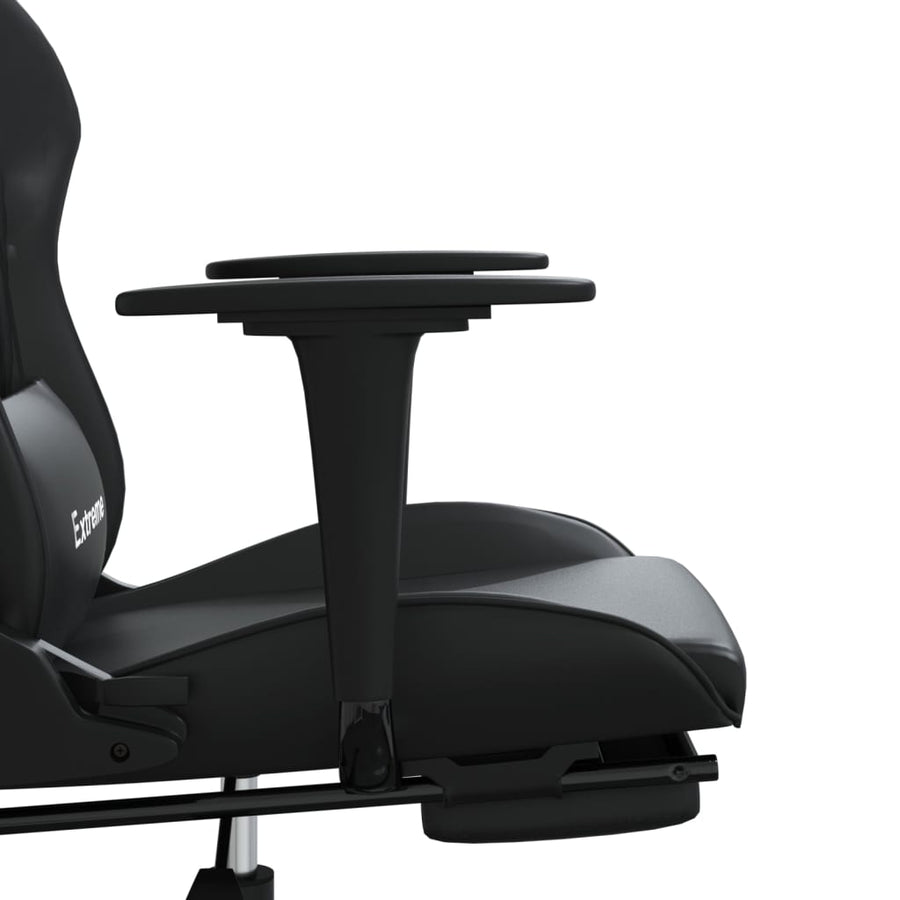 Gamestoel Kunstleer Zwart Met voetensteun