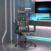 Gamestoel met voetensteun kunstleer zwart camouflage