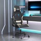 Gamestoel stof zwart crème 65x62.5x120-130 cm